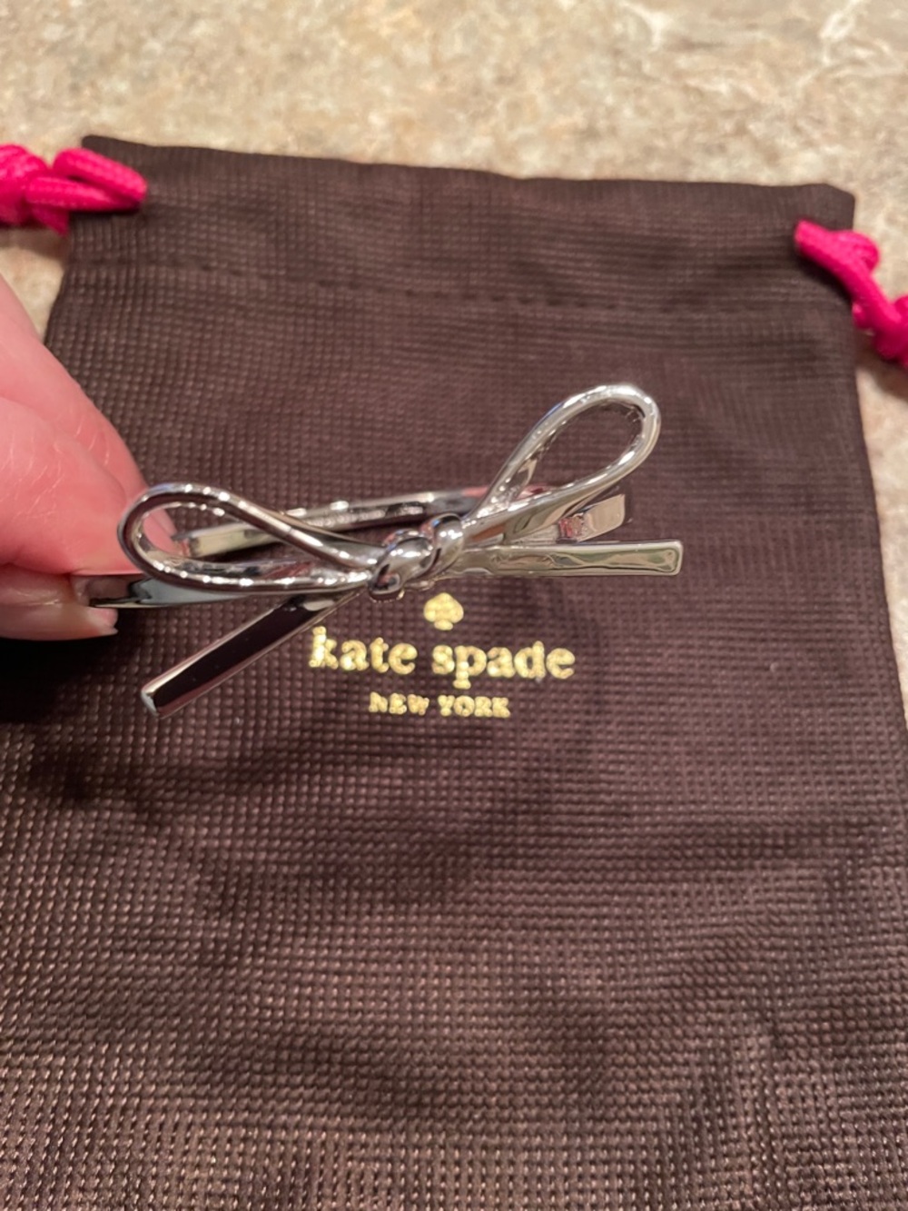 kate spade Silver Bow Knot Hinge Bangle